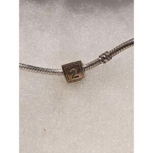 New Pandora Silver Reflections Number 2 Triangle Block Bead